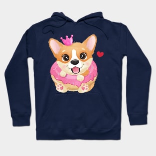 Cute little corgi with dessert tshirt Hoodie